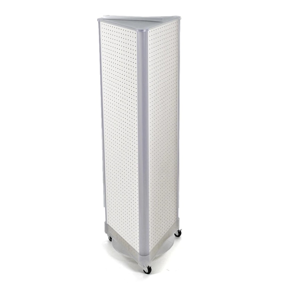 Three-Sided Pegboard Floor Wheeled Display Panel Size:16"W x 60"H